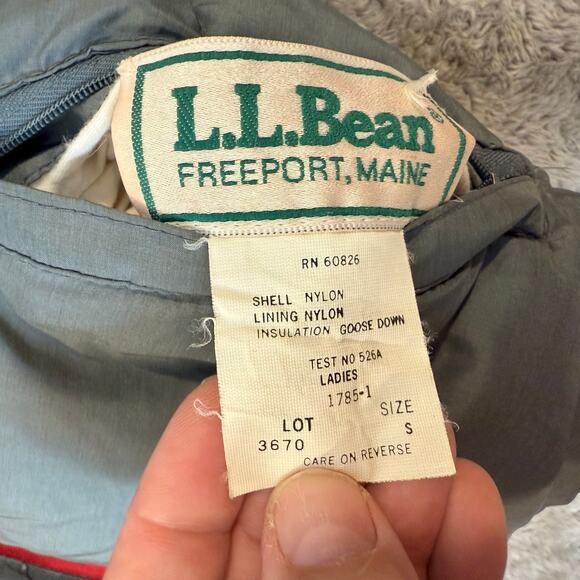 Vintage LL Bean Red Gray Reversible Nylon Down Puffer Vest S Small Women - Picture 11 of 15